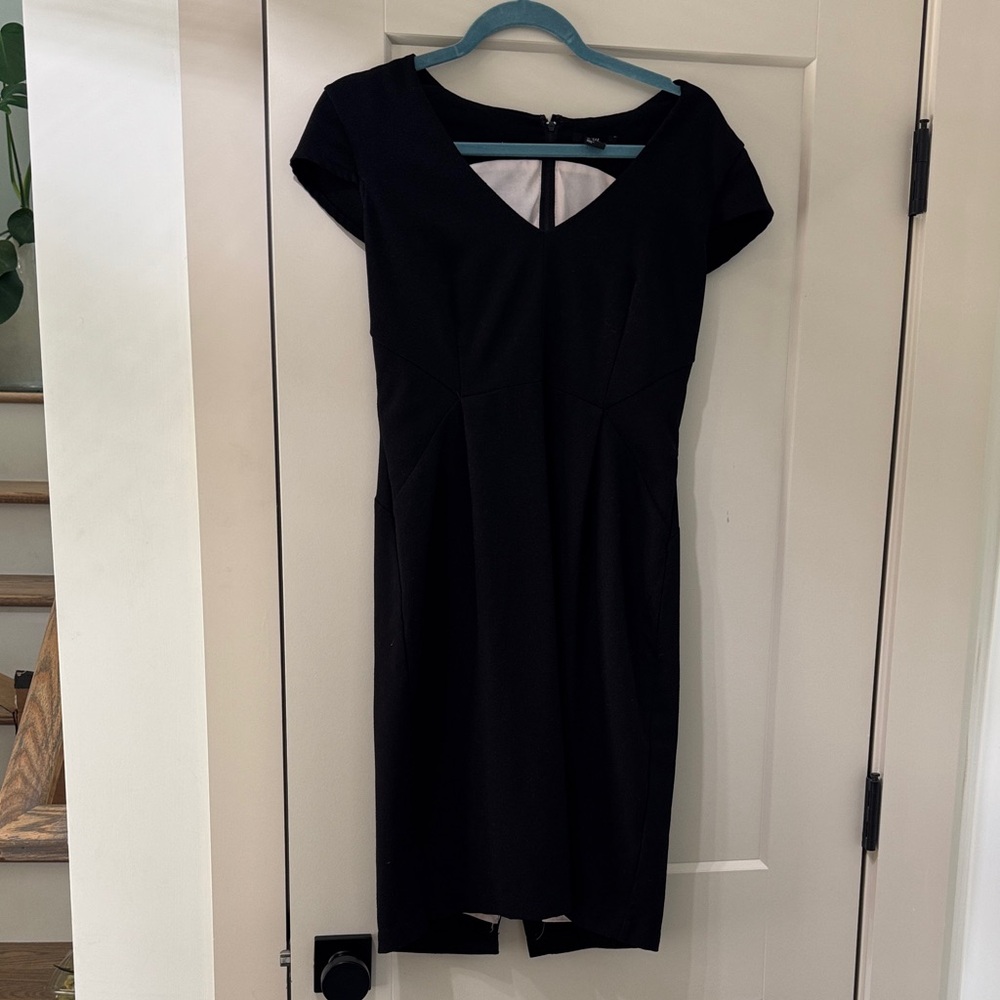 Classic lined Black Cap-Sleeve Dress
